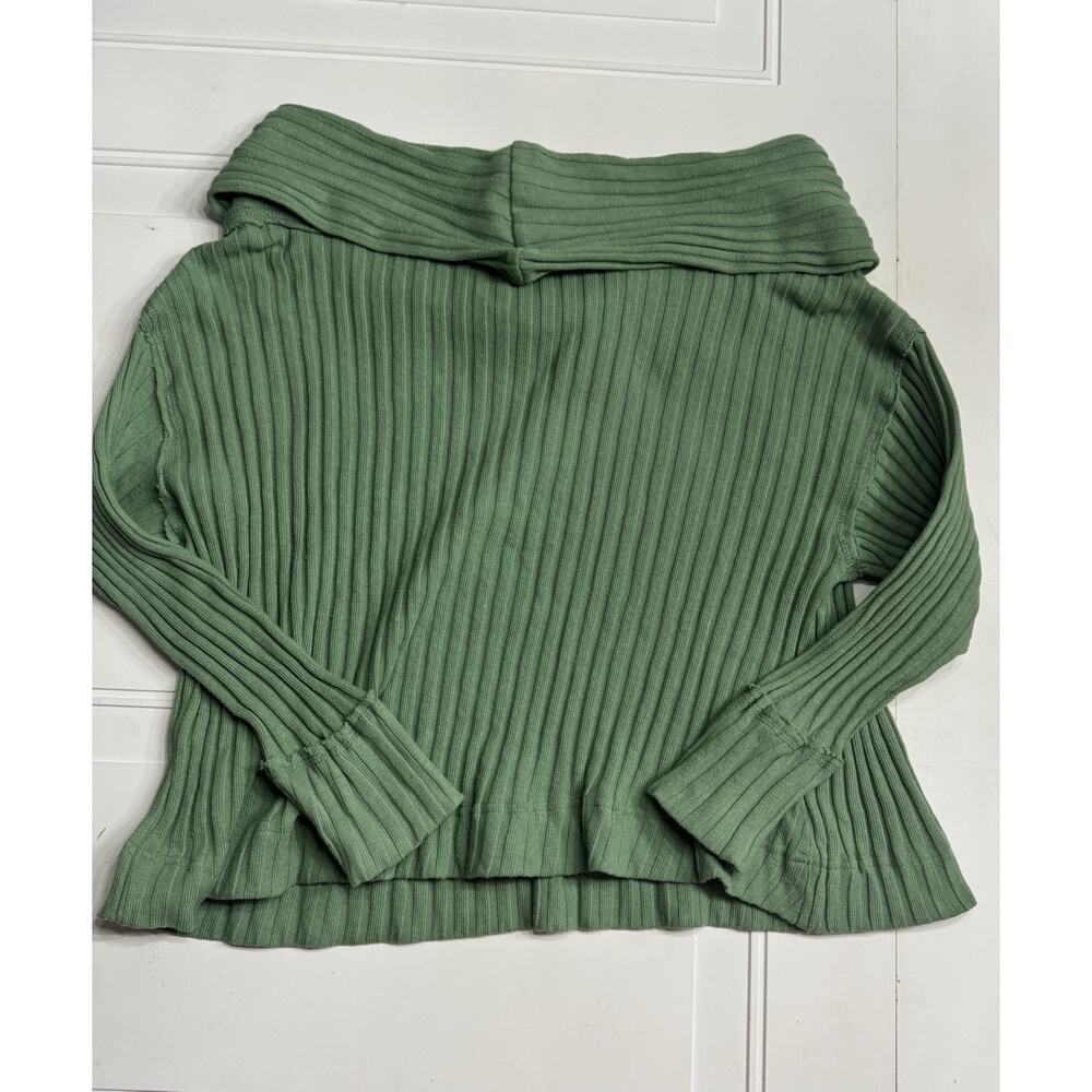 Free People FP Beach Green Slouchy Cowl Neck Long Sleeve Pullover Size Large - Picture 5 of 5